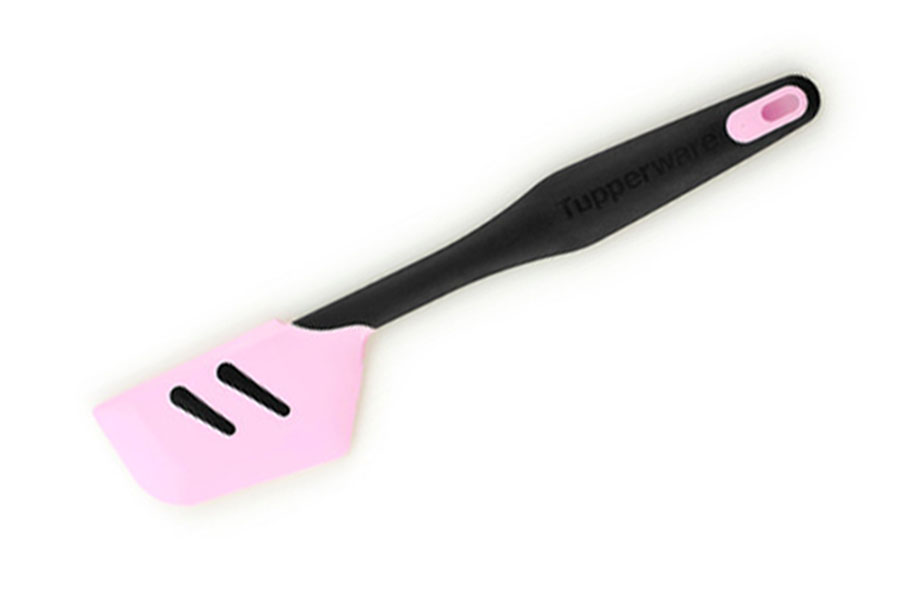 Силиконовый скребок розовый с черной ручкой