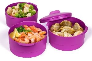 Пароварка многоуровневая фиолетовая