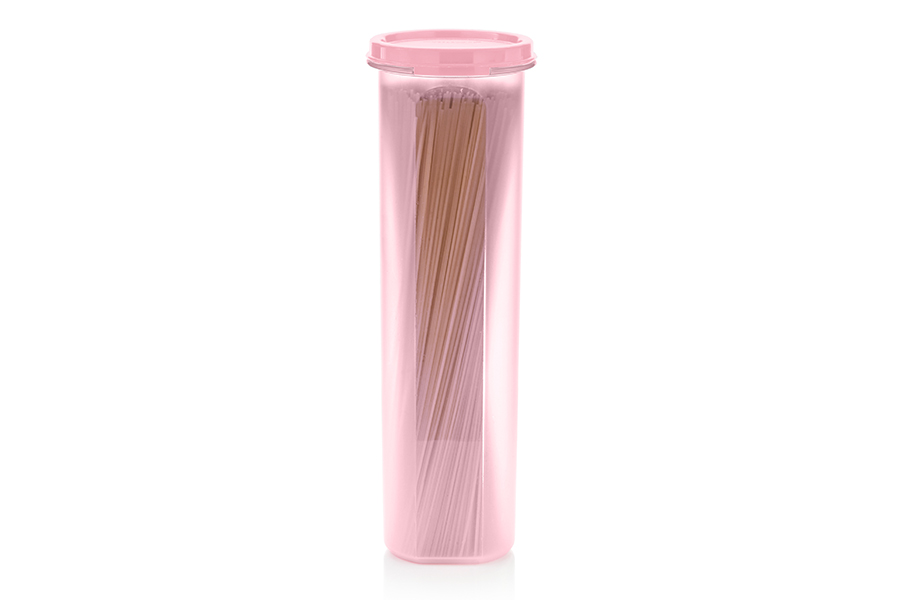 Компактус круглый 1,1 л для спагетти розовый