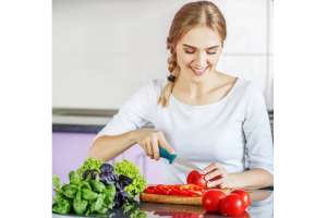 Нож для овощей «Гурман» с чехлом бирюзовый