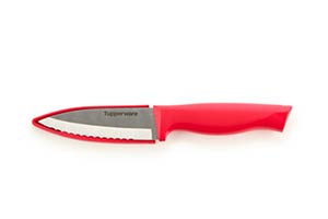 Нож для овощей «Гурман» с чехлом красный