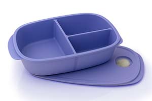 Емкость с разделителем для СВЧ печи сиреневая 1л